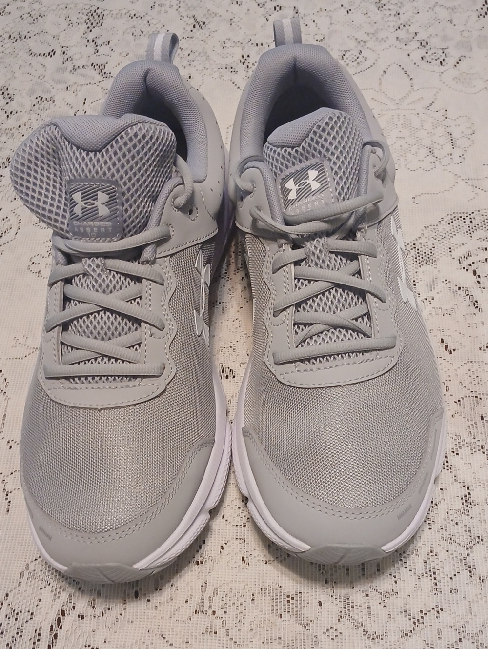 Under Armour Mens Gray Mesh Lace-Up Sneakers sz.12